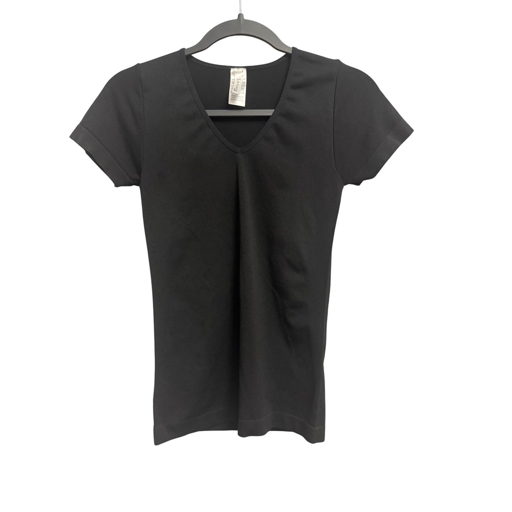 Love Poem Los Angeles Women Black V-Neck Short Sleeve Top VN100 Size S/M